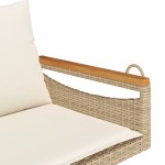 vidaXL Bancă de balansoar cu perne, bej, 109x62x40 cm, poliratan vidaXL Bancă de balansoar cu perne, bej, 109x62x40 cm, poliratan