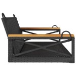 vidaXL Bancă de balansoar, negru, 109x62x40 cm, poliratan vidaXL Bancă de balansoar, negru, 109x62x40 cm, poliratan