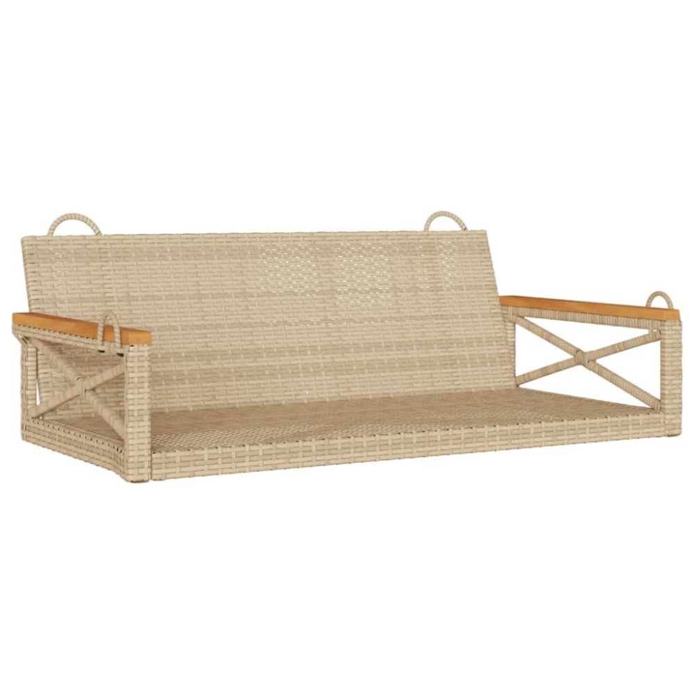 vidaXL Bancă de balansoar, bej, 109x62x40 cm, poliratan