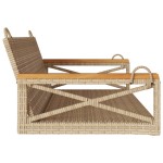 vidaXL Bancă de balansoar, bej, 109x62x40 cm, poliratan vidaXL Bancă de balansoar, bej, 109x62x40 cm, poliratan