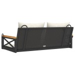 vidaXL Bancă de balansoar cu perne, negru, 109x62x40 cm, poliratan vidaXL Bancă de balansoar cu perne, negru, 109x62x40 cm, poliratan