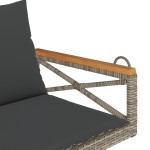 vidaXL Bancă de balansoar cu perne, gri, 109x62x40 cm, poliratan vidaXL Bancă de balansoar cu perne, gri, 109x62x40 cm, poliratan