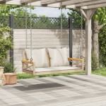 vidaXL Bancă de balansoar cu perne, bej, 109x62x40 cm, poliratan vidaXL Bancă de balansoar cu perne, bej, 109x62x40 cm, poliratan