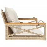 vidaXL Bancă de balansoar cu perne, bej, 109x62x40 cm, poliratan vidaXL Bancă de balansoar cu perne, bej, 109x62x40 cm, poliratan
