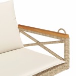 vidaXL Bancă de balansoar cu perne, bej, 109x62x40 cm, poliratan vidaXL Bancă de balansoar cu perne, bej, 109x62x40 cm, poliratan