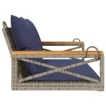 vidaXL Bancă de balansoar cu perne, gri, 109x62x40 cm, poliratan vidaXL Bancă de balansoar cu perne, gri, 109x62x40 cm, poliratan