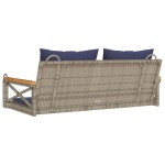 vidaXL Bancă de balansoar cu perne, gri, 109x62x40 cm, poliratan vidaXL Bancă de balansoar cu perne, gri, 109x62x40 cm, poliratan