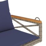 vidaXL Bancă de balansoar cu perne, gri, 109x62x40 cm, poliratan vidaXL Bancă de balansoar cu perne, gri, 109x62x40 cm, poliratan