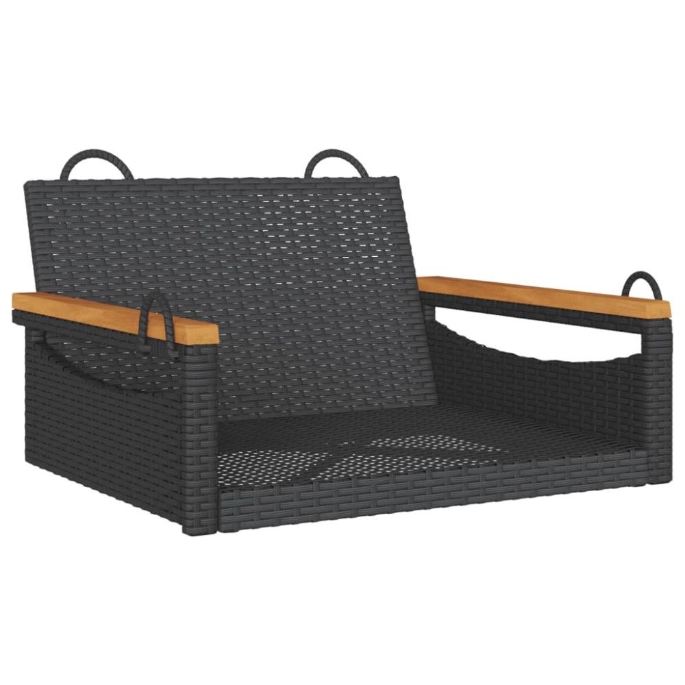 vidaXL Bancă de balansoar, negru, 63x62x40 cm, poliratan