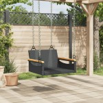 vidaXL Bancă de balansoar, negru, 63x62x40 cm, poliratan vidaXL Bancă de balansoar, negru, 63x62x40 cm, poliratan