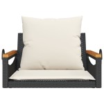 vidaXL Bancă de balansoar cu perne, negru, 63x62x40 cm, poliratan vidaXL Bancă de balansoar cu perne, negru, 63x62x40 cm, poliratan