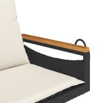 vidaXL Bancă de balansoar cu perne, negru, 63x62x40 cm, poliratan vidaXL Bancă de balansoar cu perne, negru, 63x62x40 cm, poliratan