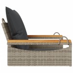 vidaXL Bancă de balansoar cu perne, gri, 63x62x40 cm, poliratan vidaXL Bancă de balansoar cu perne, gri, 63x62x40 cm, poliratan