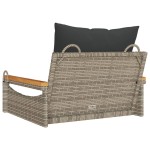 vidaXL Bancă de balansoar cu perne, gri, 63x62x40 cm, poliratan vidaXL Bancă de balansoar cu perne, gri, 63x62x40 cm, poliratan