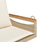 vidaXL Bancă de balansoar cu perne, bej, 63x62x40 cm, poliratan vidaXL Bancă de balansoar cu perne, bej, 63x62x40 cm, poliratan