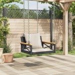vidaXL Bancă de balansoar cu perne, negru, 63x62x40 cm, poliratan vidaXL Bancă de balansoar cu perne, negru, 63x62x40 cm, poliratan