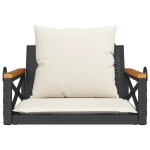 vidaXL Bancă de balansoar cu perne, negru, 63x62x40 cm, poliratan vidaXL Bancă de balansoar cu perne, negru, 63x62x40 cm, poliratan