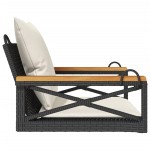 vidaXL Bancă de balansoar cu perne, negru, 63x62x40 cm, poliratan vidaXL Bancă de balansoar cu perne, negru, 63x62x40 cm, poliratan