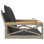 vidaXL Bancă de balansoar cu perne, gri, 63x62x40 cm, poliratan vidaXL Bancă de balansoar cu perne, gri, 63x62x40 cm, poliratan