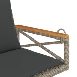 vidaXL Bancă de balansoar cu perne, gri, 63x62x40 cm, poliratan vidaXL Bancă de balansoar cu perne, gri, 63x62x40 cm, poliratan