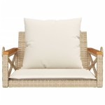 vidaXL Bancă de balansoar cu perne, bej, 63x62x40 cm, poliratan vidaXL Bancă de balansoar cu perne, bej, 63x62x40 cm, poliratan