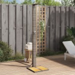 vidaXL Duș de exterior, gri, 50x55x224 cm, poliratan și lemn acacia vidaXL Duș de exterior, gri, 50x55x224 cm, poliratan și lemn acacia