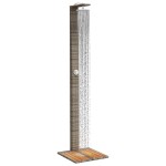 vidaXL Duș de exterior, gri, 50x55x224 cm, poliratan și lemn acacia vidaXL Duș de exterior, gri, 50x55x224 cm, poliratan și lemn acacia