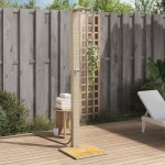 vidaXL Duș de exterior, bej, 50x55x224 cm, poliratan și lemn acacia vidaXL Duș de exterior, bej, 50x55x224 cm, poliratan și lemn acacia
