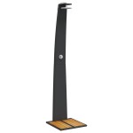 vidaXL Duș de exterior, negru, 55x60x224 cm, poliratan și lemn acacia vidaXL Duș de exterior, negru, 55x60x224 cm, poliratan și lemn acacia