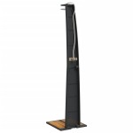 vidaXL Duș de exterior, negru, 55x60x224 cm, poliratan și lemn acacia vidaXL Duș de exterior, negru, 55x60x224 cm, poliratan și lemn acacia