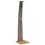 vidaXL Duș de exterior, gri, 55x60x224 cm, poliratan și lemn acacia vidaXL Duș de exterior, gri, 55x60x224 cm, poliratan și lemn acacia