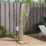 vidaXL Duș de exterior, gri, 55x60x224 cm, poliratan și lemn acacia vidaXL Duș de exterior, gri, 55x60x224 cm, poliratan și lemn acacia