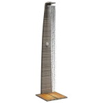 vidaXL Duș de exterior, gri, 55x60x224 cm, poliratan și lemn acacia vidaXL Duș de exterior, gri, 55x60x224 cm, poliratan și lemn acacia