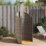 vidaXL Duș de exterior, gri, 100x100x241,5 cm, poliratan/lemn acacia vidaXL Duș de exterior, gri, 100x100x241,5 cm, poliratan/lemn acacia