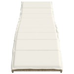 vidaXL Șezlong cu pernă, bej, 55x199x50 cm, poliratan vidaXL Șezlong cu pernă, bej, 55x199x50 cm, poliratan