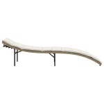 vidaXL Șezlong cu pernă, bej, 55x199x50 cm, poliratan vidaXL Șezlong cu pernă, bej, 55x199x50 cm, poliratan