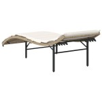 vidaXL Șezlong cu pernă, bej, 55x199x50 cm, poliratan vidaXL Șezlong cu pernă, bej, 55x199x50 cm, poliratan