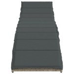 vidaXL Șezlong cu pernă, gri deschis, 55x199x50 cm, poliratan vidaXL Șezlong cu pernă, gri deschis, 55x199x50 cm, poliratan