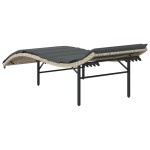 vidaXL Șezlong cu pernă, gri deschis, 55x199x50 cm, poliratan vidaXL Șezlong cu pernă, gri deschis, 55x199x50 cm, poliratan