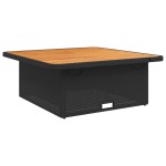 vidaXL Masă de grădină, negru, 110x110x71 cm, poliratan și lemn acacia vidaXL Masă de grădină, negru, 110x110x71 cm, poliratan și lemn acacia