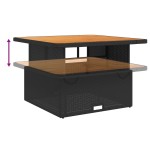 vidaXL Masă de grădină, negru, 110x110x71 cm, poliratan și lemn acacia vidaXL Masă de grădină, negru, 110x110x71 cm, poliratan și lemn acacia