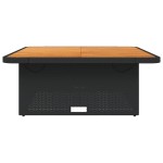 vidaXL Masă de grădină, negru, 110x110x71 cm, poliratan și lemn acacia vidaXL Masă de grădină, negru, 110x110x71 cm, poliratan și lemn acacia