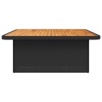 vidaXL Masă de grădină, negru, 110x110x71 cm, poliratan și lemn acacia vidaXL Masă de grădină, negru, 110x110x71 cm, poliratan și lemn acacia