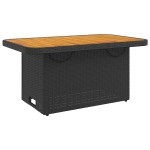 vidaXL Masă de grădină, negru, 90x55x71 cm, poliratan și lemn acacia vidaXL Masă de grădină, negru, 90x55x71 cm, poliratan și lemn acacia