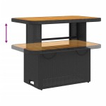 vidaXL Masă de grădină, negru, 90x55x71 cm, poliratan și lemn acacia vidaXL Masă de grădină, negru, 90x55x71 cm, poliratan și lemn acacia
