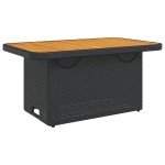 vidaXL Masă de grădină, negru, 90x55x71 cm, poliratan și lemn acacia vidaXL Masă de grădină, negru, 90x55x71 cm, poliratan și lemn acacia
