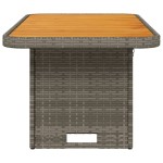 vidaXL Masă de grădină, gri, 90x55x71 cm, poliratan și lemn de acacia