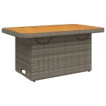 vidaXL Masă de grădină, gri, 90x55x71 cm, poliratan și lemn de acacia