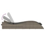 vidaXL Șezlong cu pernă, gri, 60x205x73 cm, poliratan