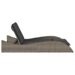 vidaXL Șezlong cu perne, gri, 114x205x73 cm, poliratan vidaXL Șezlong cu perne, gri, 114x205x73 cm, poliratan